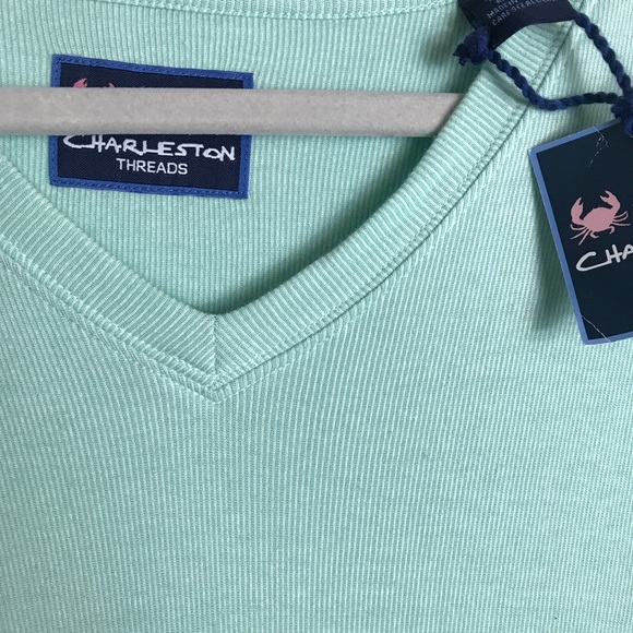 Charleston Threads Men's Pullover V-Neck Sweatshirt-Light Green-XL - Picture 2 of 6